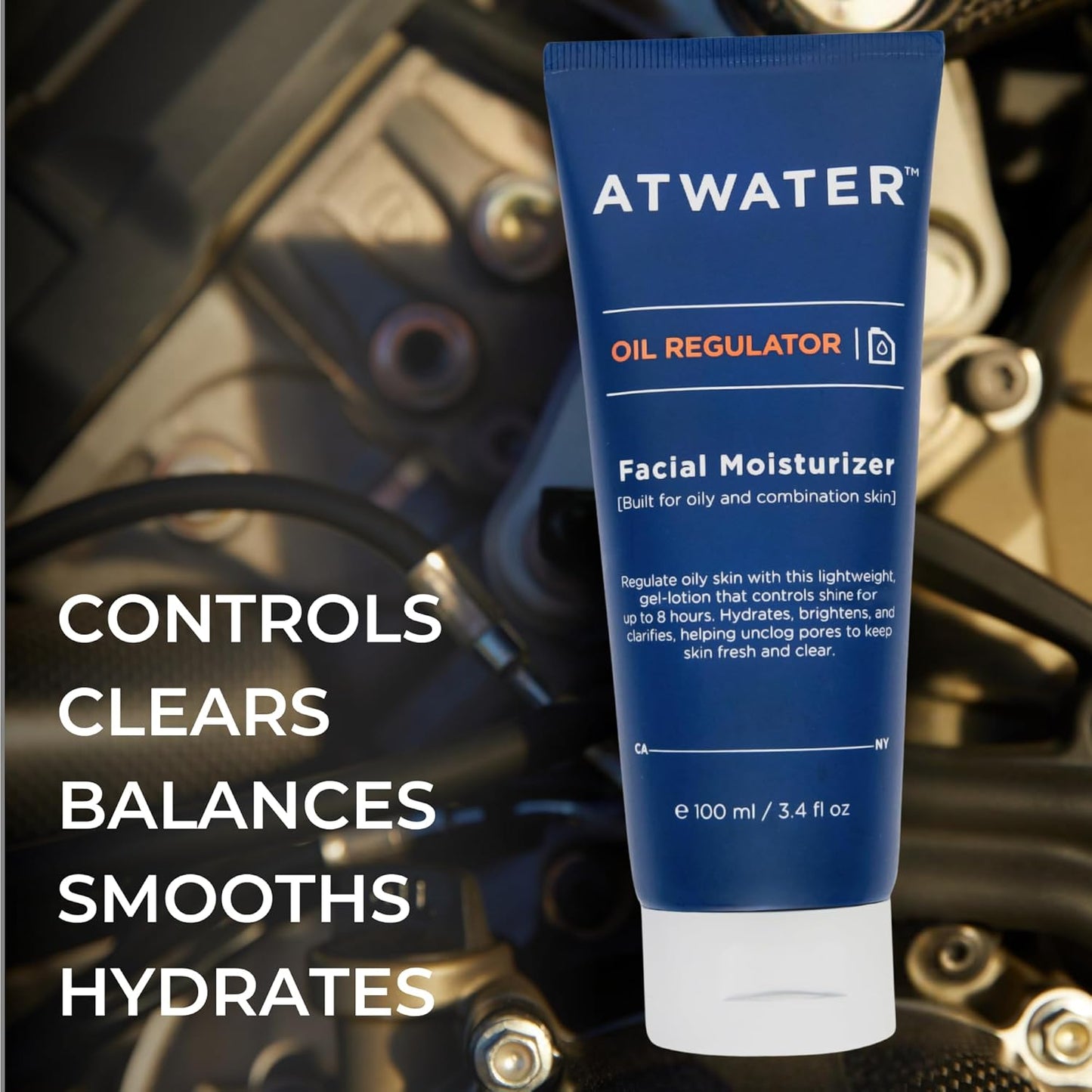ATWATER Men's Face Moisturizer - Oil Control Complex with Salicylic Acid & Niacinamide, 3.4 oz
