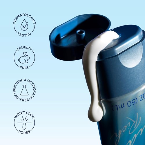 Biore UV Aqua Rich Daily Hydrating Facial Moisturizer with SPF 50 - Oil-Free Sunscreen & Primer for Sensitive Skin, 1.7 Oz