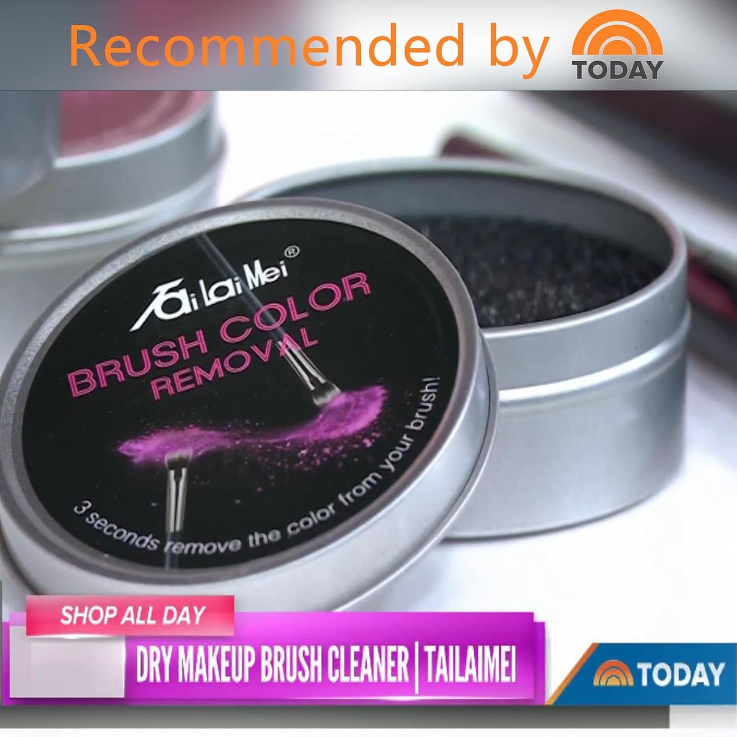 TailaiMei Makeup Brush Cleaner Sponge - Effortlessly Remove Makeup Without Water or Chemicals | 2 Pack