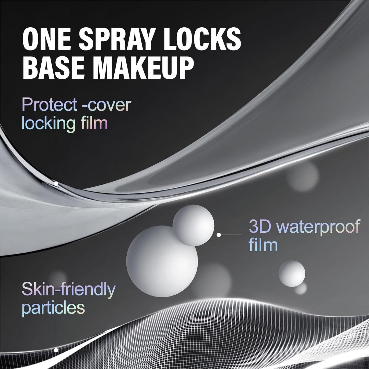 CARSLAN Black Magnet Makeup Setting Spray - 16H Long-Lasting Oil Control & Waterproof Finish | 100ml/3.4 Fl Oz