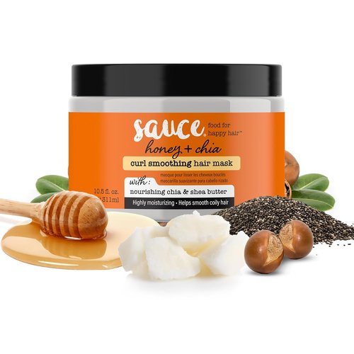 Sauce Beauty Hair Mask - Honey Chia Smoothing Curl Mask for Dry Hair | Hydrating Anti-Frizz Formula (10.5 Fl Oz)