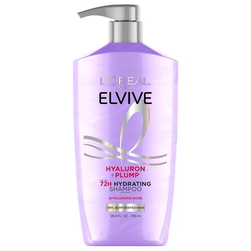 L'Oreal Paris Elvive Hyaluron Plump Shampoo - Hydrating Formula for Dry Hair, 26.5 Fl Oz