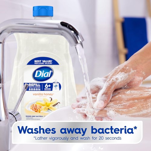 Dial Liquid Hand Soap - Vanilla Honey Scent | Gentle Dermatologist-Tested Formula, 52 Fl Oz Refill (Pack of 3)