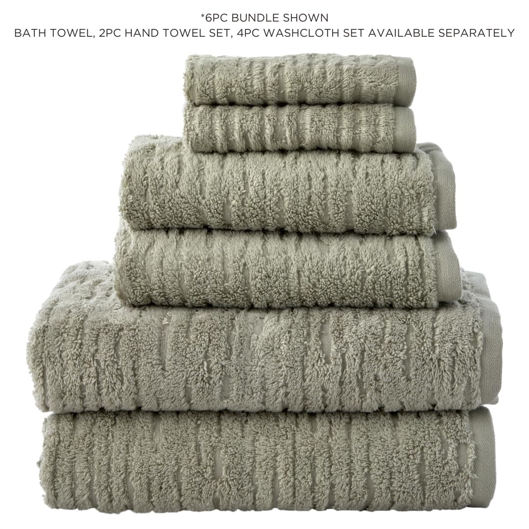 SKL Home CloudSoft Cotton Luxury 2-Piece Hand Towel Set, Sage