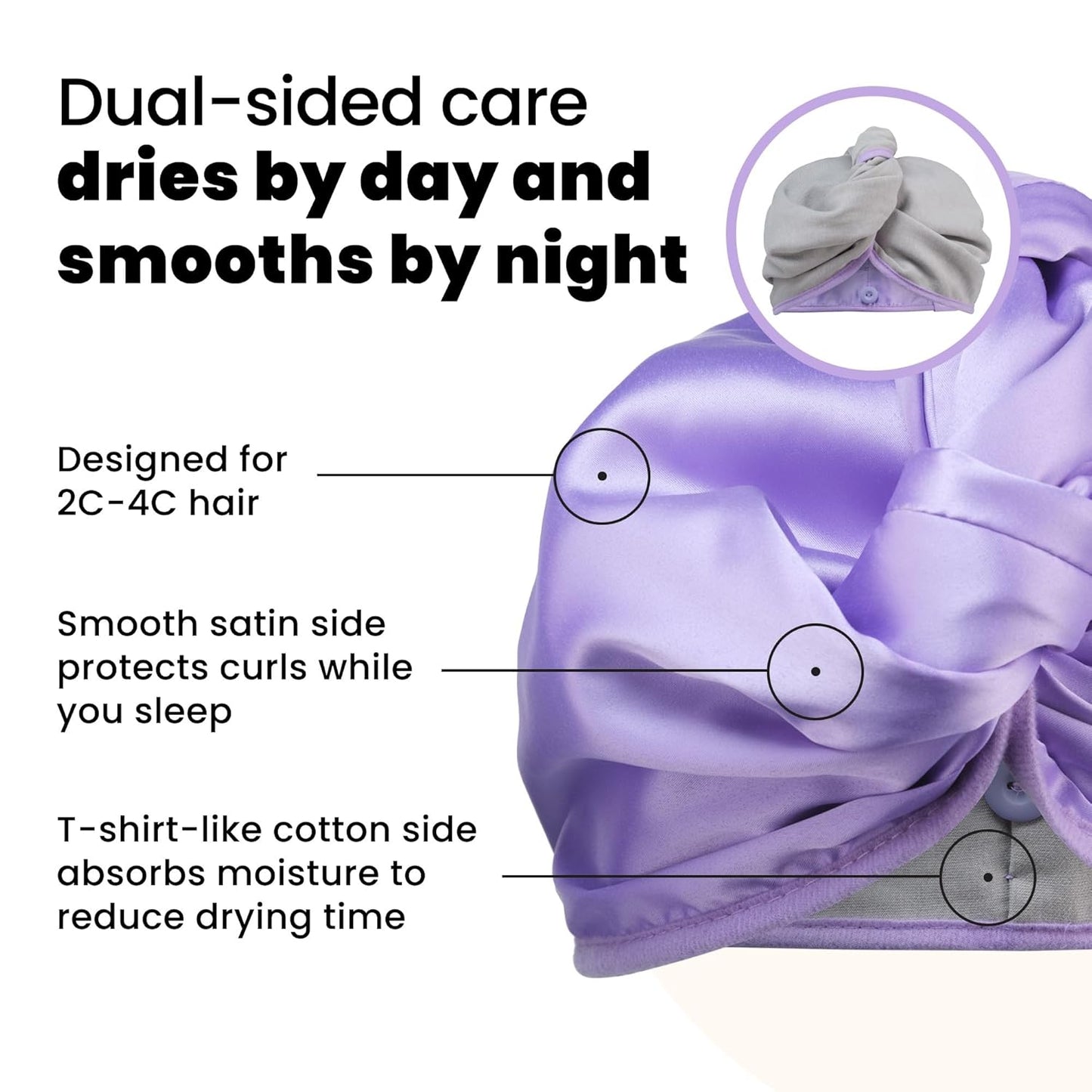 Tangle Teezer Ultimate Curl Care Bundle - Detangler Brush & Double-Sided Hair Towel Wrap for Frizz Control