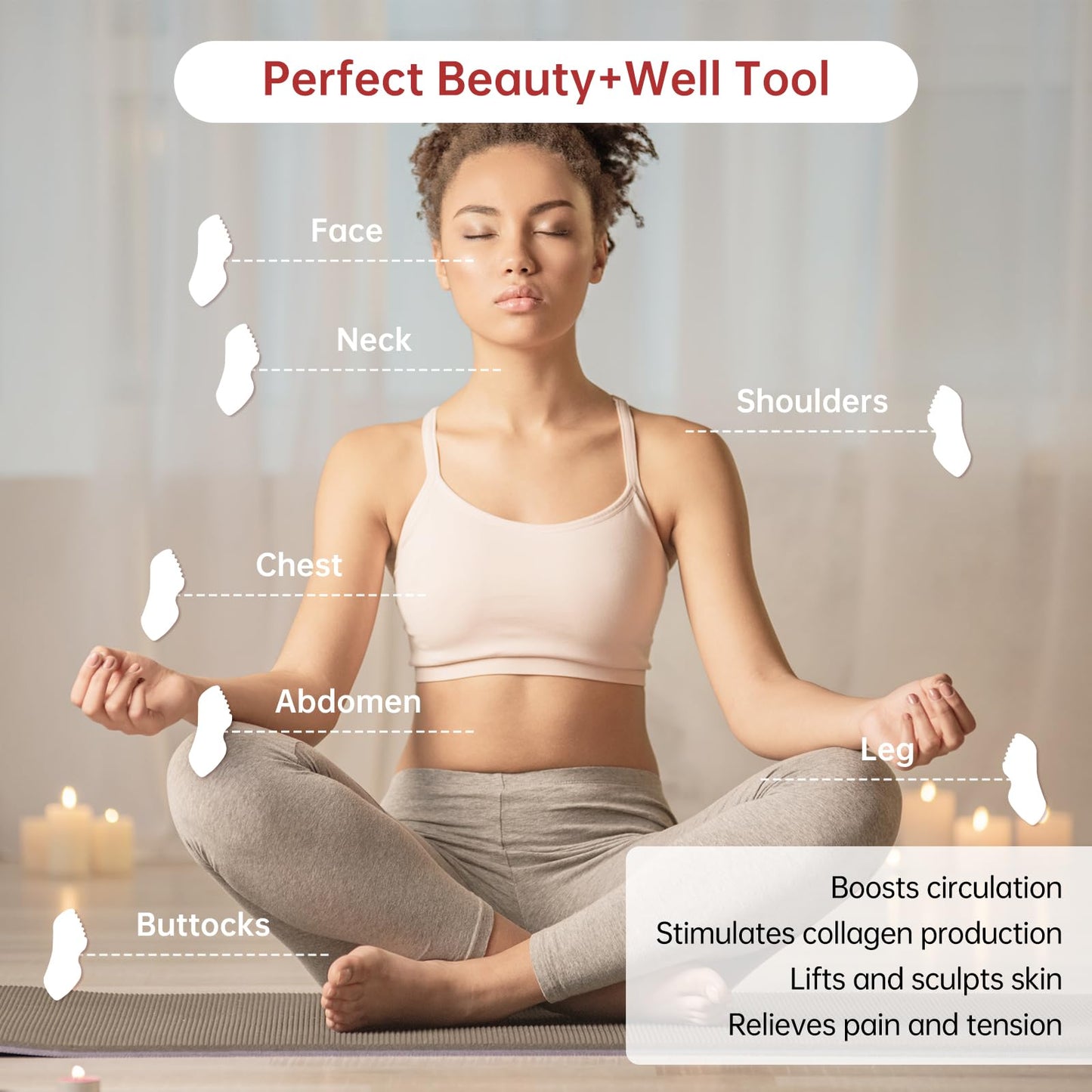 FSwsawX Stainless Steel Gua Sha Facial Tools, Face Comb & Massager Metal Gua sha Tool for Blood Circulation & Lymphatic Drainage, Body and Face Gua Sha Stone for Tighten Skin