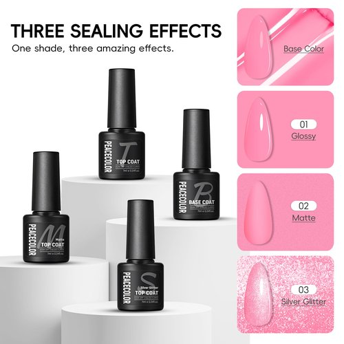 PEACECOLOR Gel Nail Polish Kit with U V light and Drill - 39Pcs Gel Nail Kit 22 Colors All Season Gel Polish Set with Base Matte Glossy Glitter Top Coat Soak Off Manicure Set Women Teens Girl Gifts