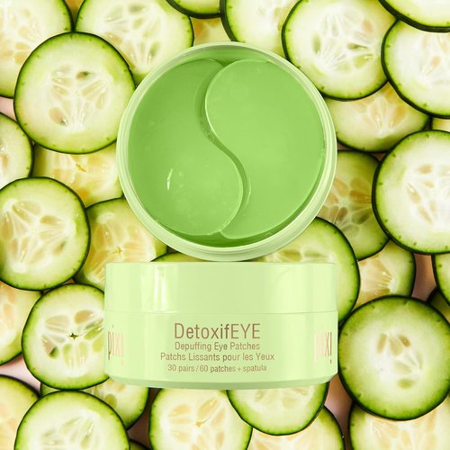 Pixi DetoxifEYE Hydrogel Under-Eye Patches - Cucumber & Caffeine for Puffiness Relief | 30 Pairs