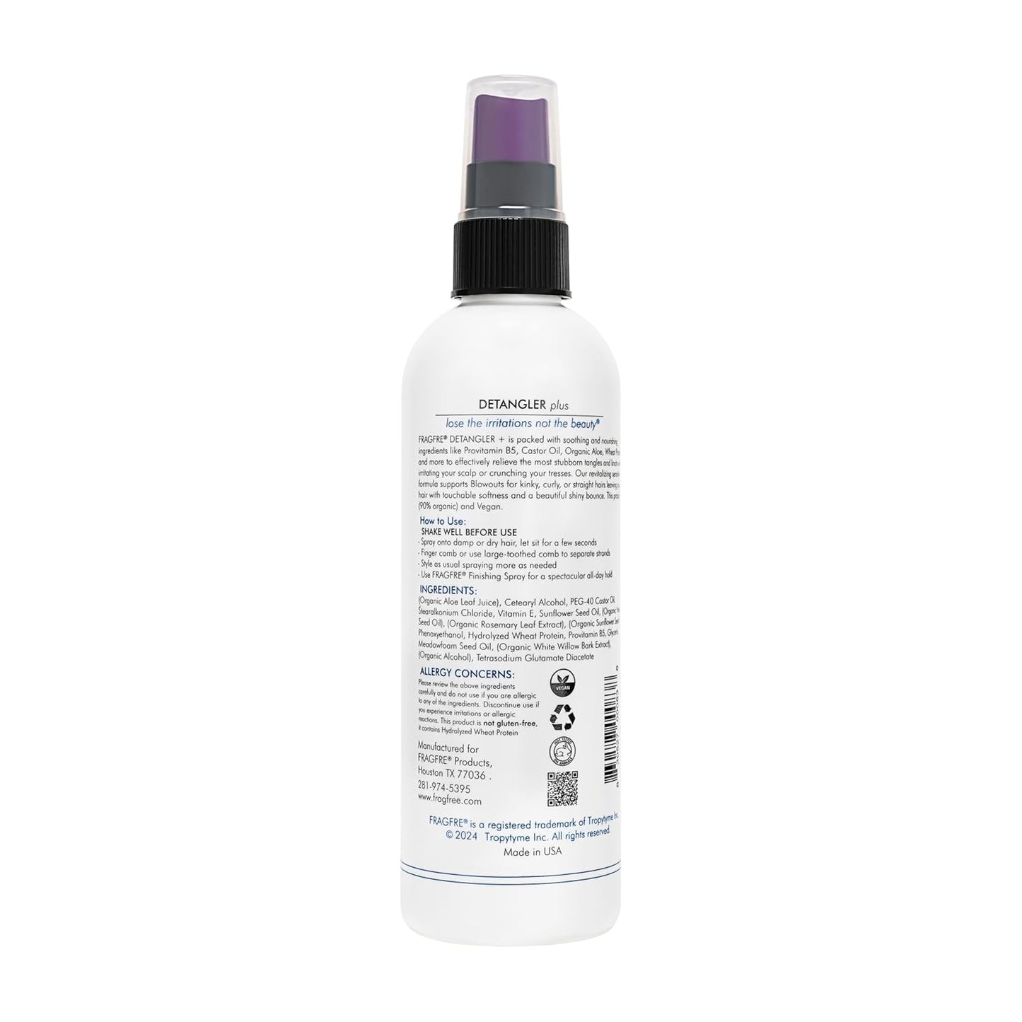 Skiennix Detangler Plus Styling Hair Spray - Heat Protectant & Blowout Spray, 8 oz | Fragrance-Free, Hypoallergenic, Anti-Frizz