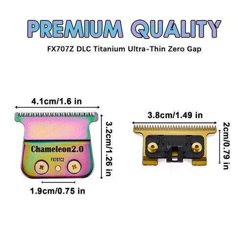 Babyliss PRO Replacement Blade - Compatible with FX707Z DLC 2.0 Trimmer FX787 & FX726 | 2 Pcs Chameleon
