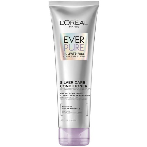 L'Oreal Paris EverPure Silver Care Conditioner - Brightening & Nourishing for Gray Hair | Vegan Formula, 8.5 Fl Oz