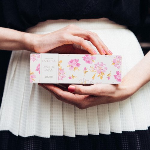 Lollia Breath Hand Cream - Moisturizing Peony & White Lily Lotion | 4 Oz Quick-Absorbing Formula