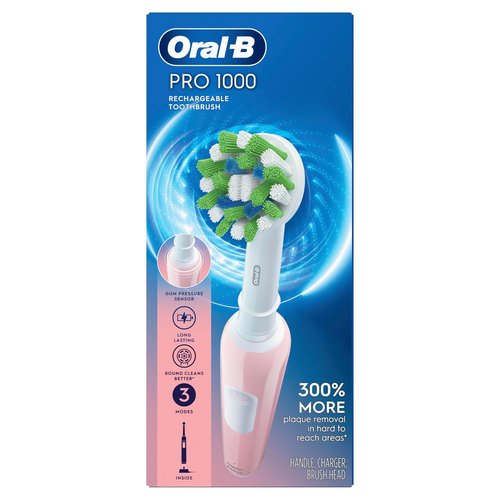 Oral-B Pro 1000 Electric Toothbrush - Rechargeable Pink Design for Superior Cleaning