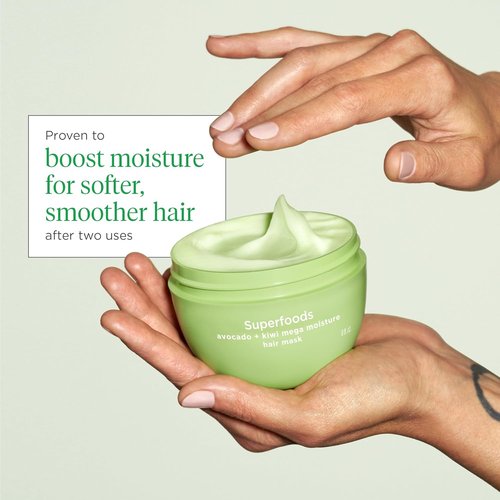 Briogeo Superfoods Avocado + Kiwi Mega Moisture Hair Mask - Protein-Free Deep Conditioning Treatment for Dry, Damaged Hair | Vegan & Cruelty-Free
