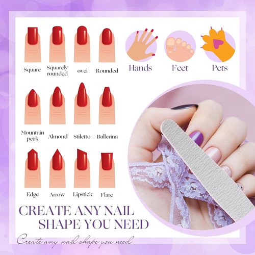 Minatee Nail Files - 150 Pcs Double-Sided Emery Boards for Professional Manicure | 100/180 Grit