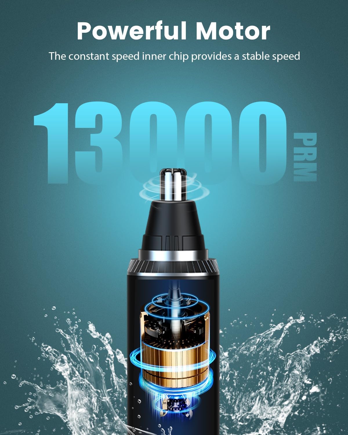 Ginity Ear & Nose Hair Trimmer - Painless USB Rechargeable with LED Display | IPX7 Waterproof Dual Edge Blades