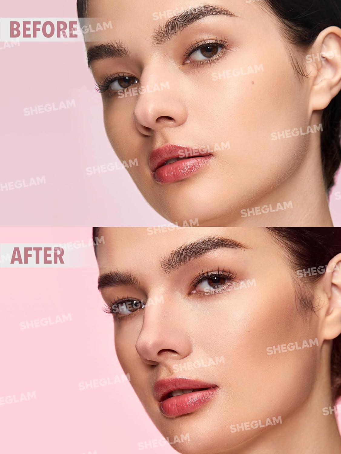 SheGlam Fine Line 2-In-1 Nose Contour & Highlight Pen - Long Lasting Waterproof Cream Bronzer & Highlighter in Umber