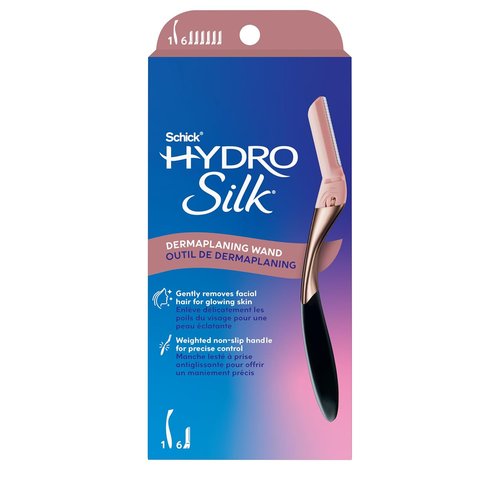 Schick Hydro Silk Dermaplaning Wand - Women's Face Dermaplaning Tool with 6 Refill Blades