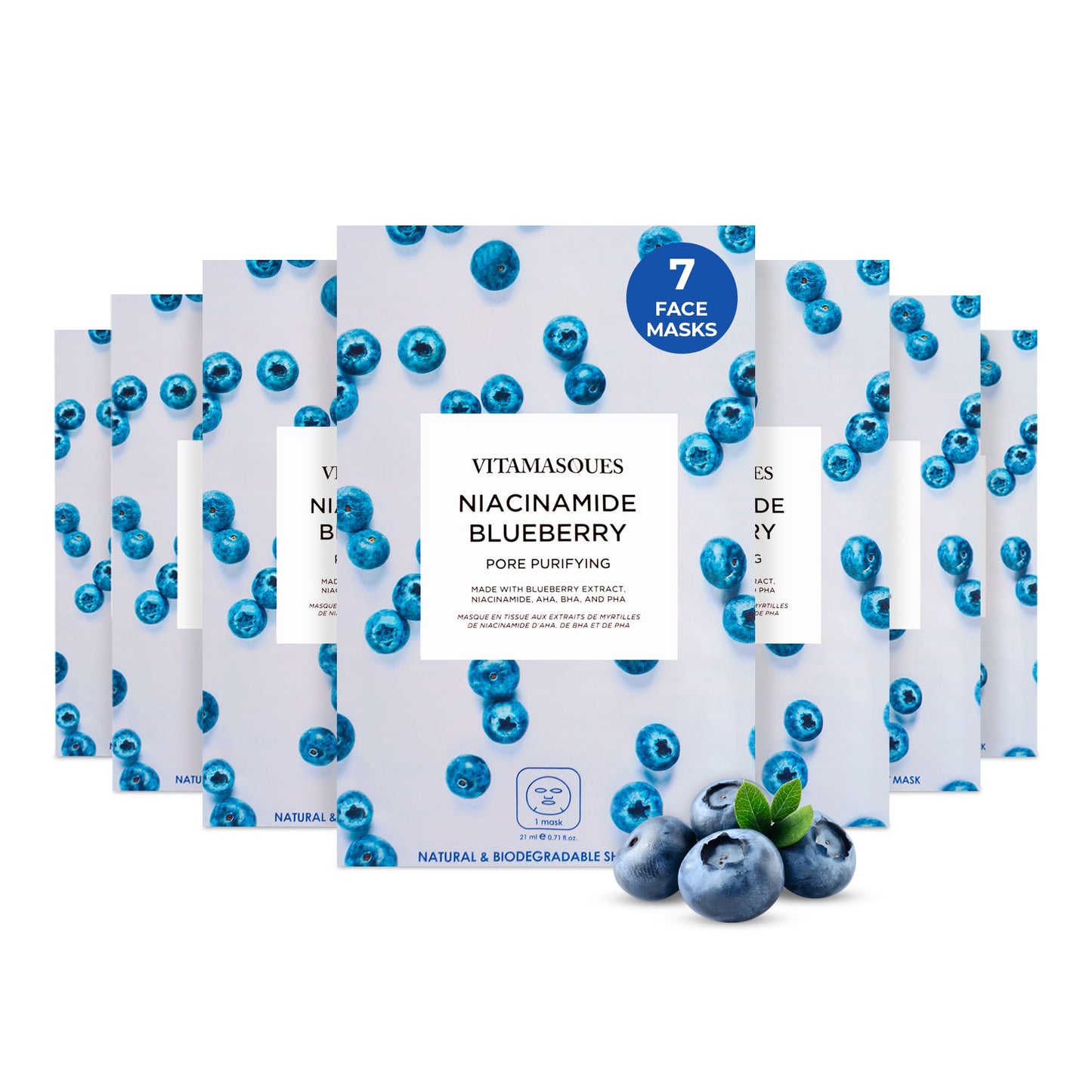 Vitamasques Probiotic Blackberry Face Sheet Mask Facial Mask Rebalances & Repairs Skin with Multi Molecular Hyaluronic Acid - Natural & Biodegradable - Mothers Day Gifts for Mom, Gift for Wife