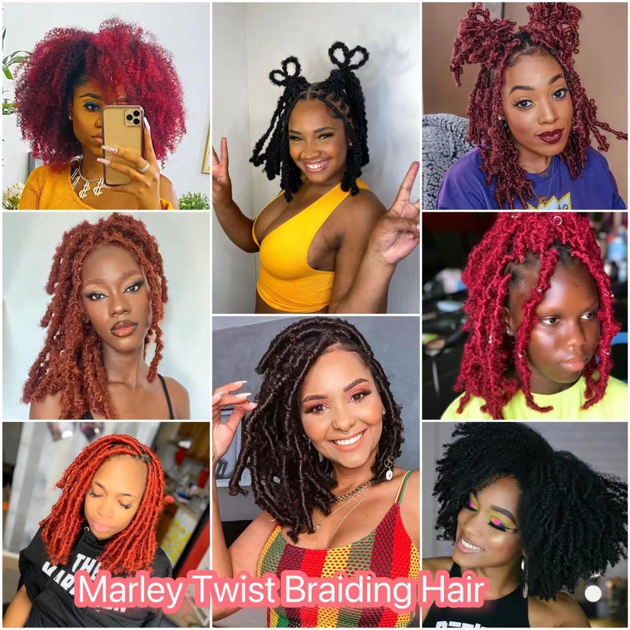 Ombre Blue Marley Twist Braiding hair 16 Inch Springy Afro Twist Hair Pre Separated Kinky Twist Hair Wrapping Hair for Soft Locs, 3 Tones Black Blue Sky Blue Marley Hair,Kinky Twist Hair for Braiding