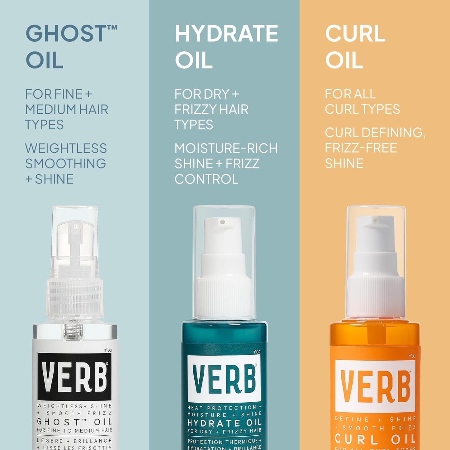 VERB Curl Oil - Define, Shine & Smooth Frizz for All Curl Types - Silicone-Free & Paraben-Free