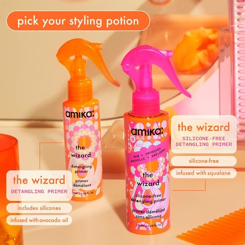 Amika The Wizard | Silicone-Free Detangling Primer for Effortless Styling and Smooth Hair
