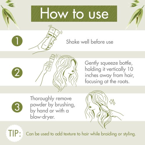 Klorane Ultra Gentle Dry Shampoo with Oat+ - Gentle Formula - Instantly Revives Hair and Eliminates Odor, Dirt, and Oils - Hypoallergenic & Vegan - Paraben & Sulfate-Free