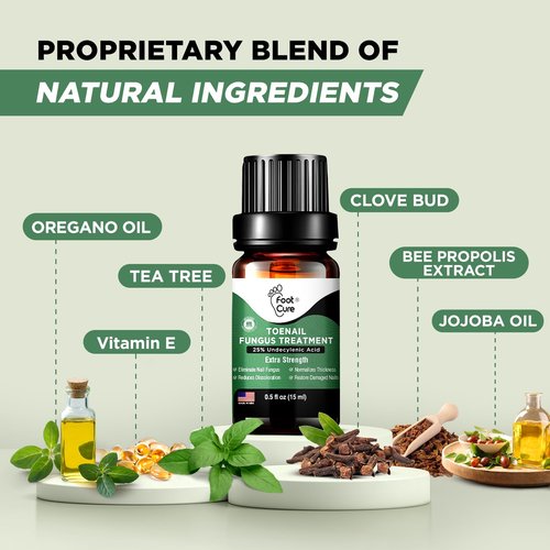 Foot Cure Toenail Fungus Treatment - Extra Strength Nail Repair with Tea Tree & Oregano Oil | Made in USA