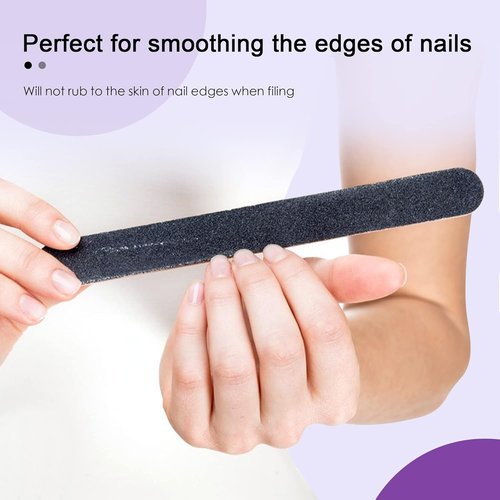 Canvalite Nail File - Large Emery Boards 100/180 Grit for Natural Nails | 100PCS Black Manicure Tool