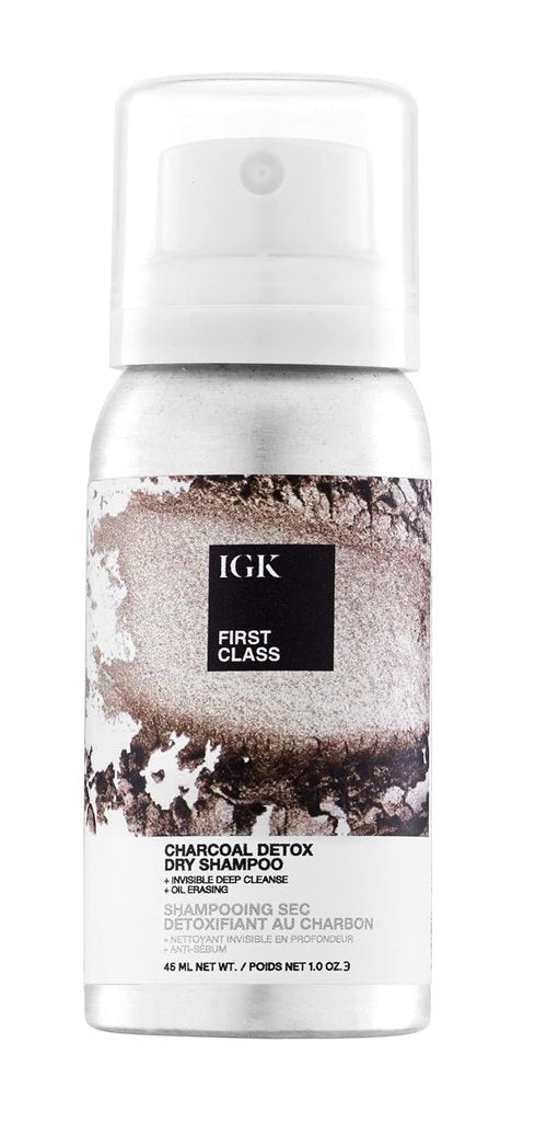 IGK First Class Charcoal Detox Dry Shampoo for Oily Hair - Balances Oil, Refreshes Scalp & Adds Volume | Vegan & Cruelty-Free