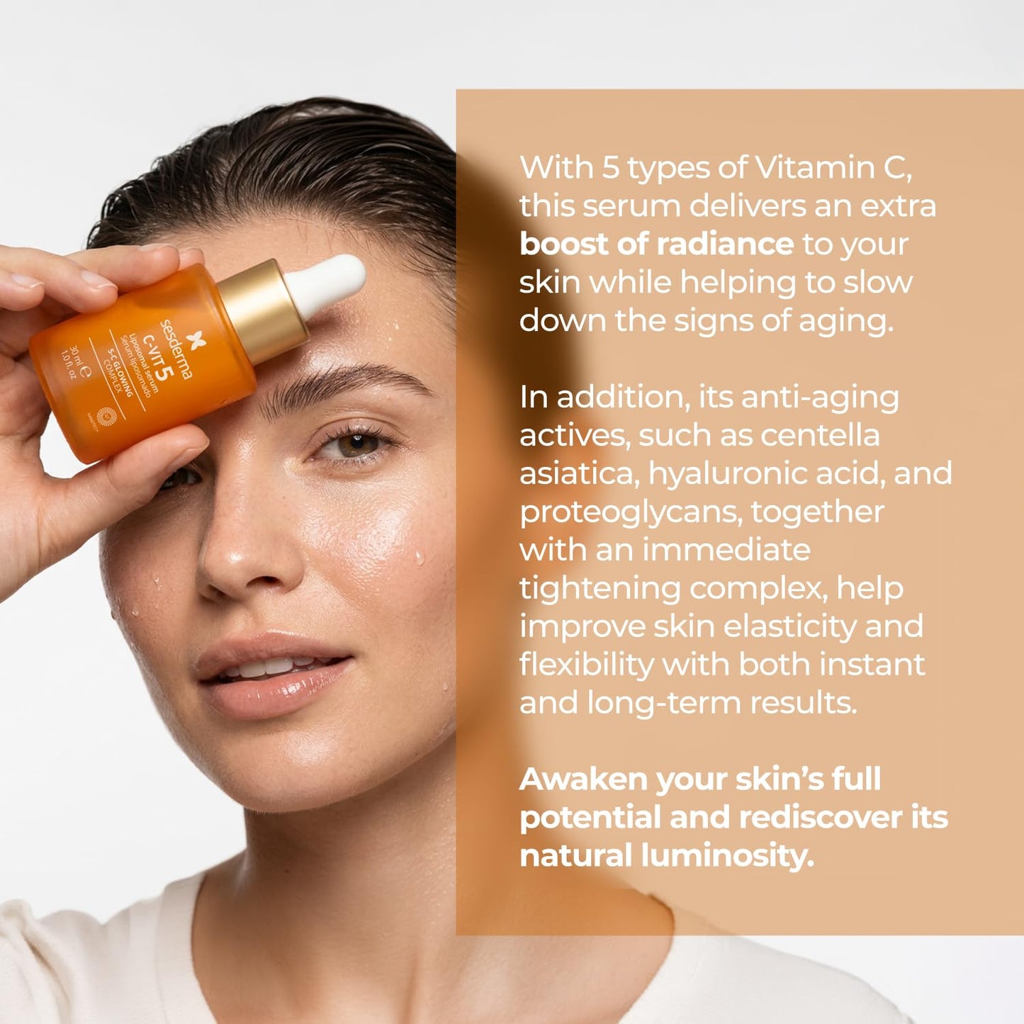 Sesderma C-VIT 5 Fusion Vitamin C Serum - Boost Hydration & Radiant Glow | 1.0 fl. Oz Antioxidant Formula