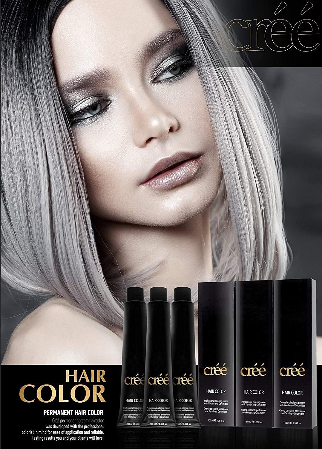 Cree Professional 5.666 Extra Red Light Brown Hair Color - Long-Lasting, Rich Vibrant Gray Coverage - 100ml