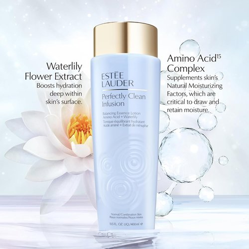 Estée Lauder Perfectly Clean Face Lotion - Balancing Skin Essence with Amino Acid & Waterlily, 13.5 Fl Oz