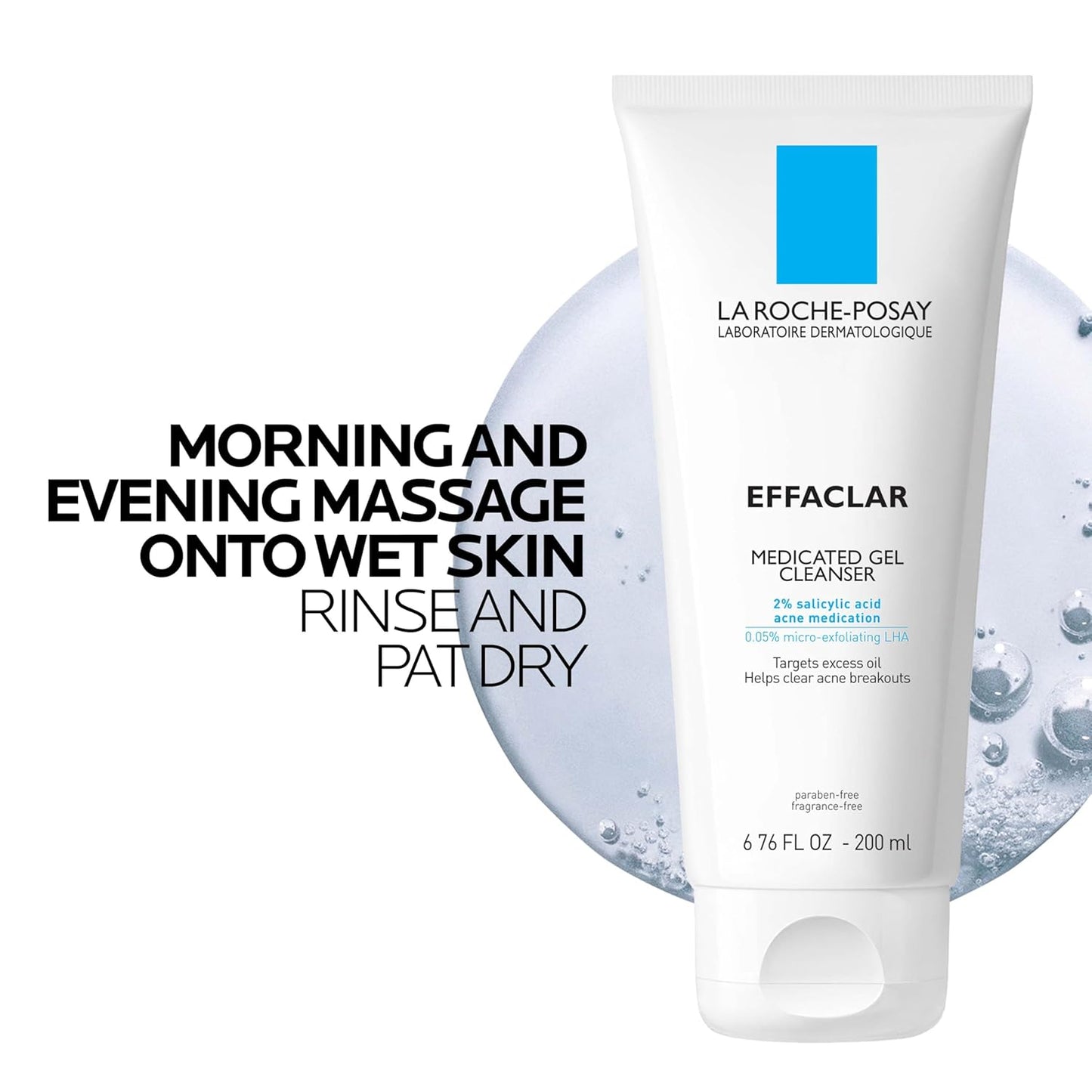 La Roche-Posay Effaclar Medicated Gel Cleanser, 2% Salicylic Acid Cleanser + LHA + Glycerin, Foaming Acne Face Wash, Helps Clear & Prevent Acne Breakouts, Oil Free, Targets Excess Oil