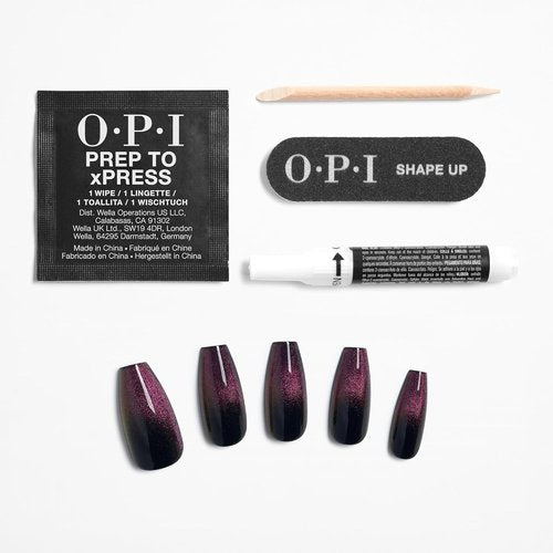 OPI Press-On Nails - Professional Nail Art Kit with Short Round, Long Almond & Coffin Shapes