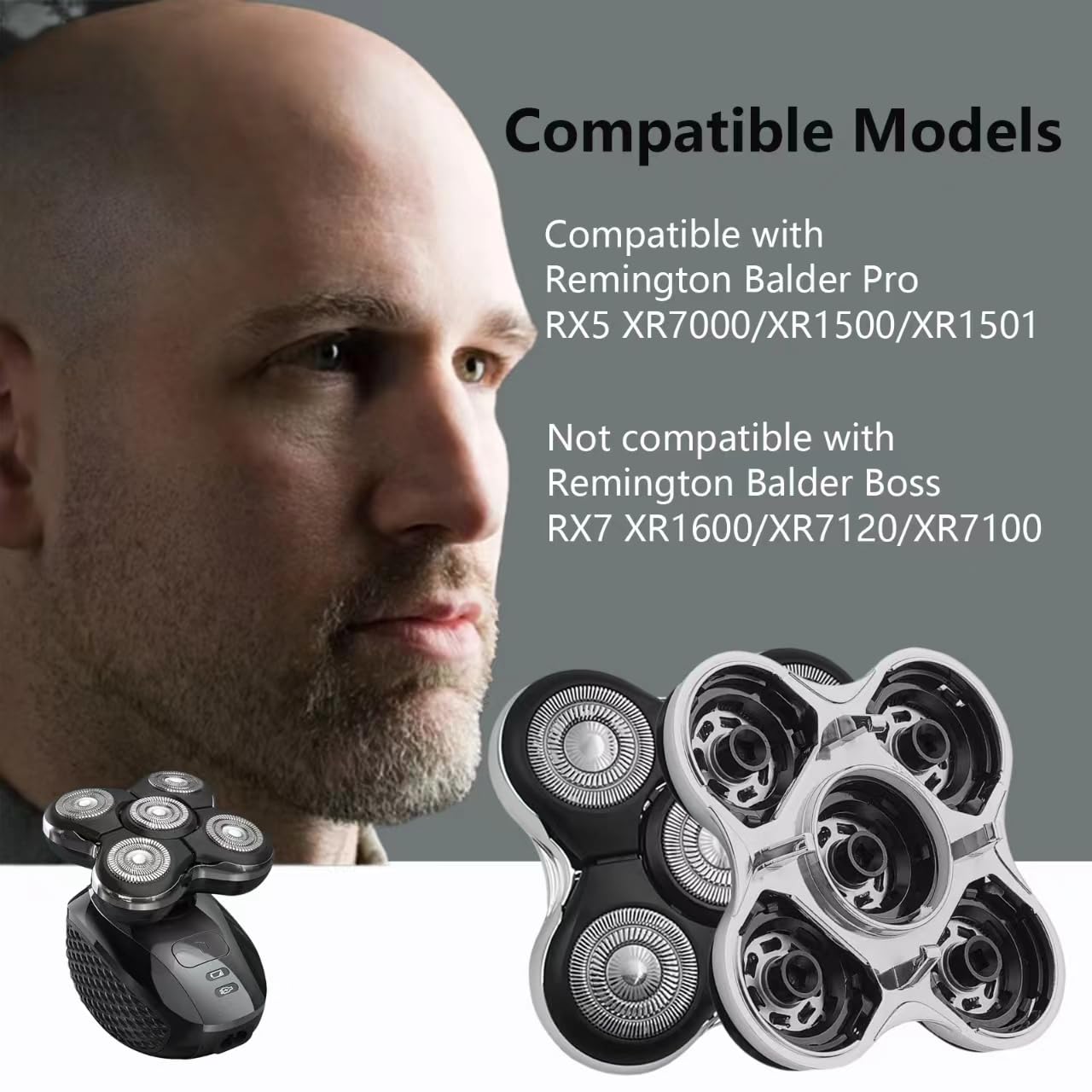 Balder Pro Replacement Head - Compatible with Remington XR7000 Shaver | 5 Precision Blades for Bald Men - 2PCS
