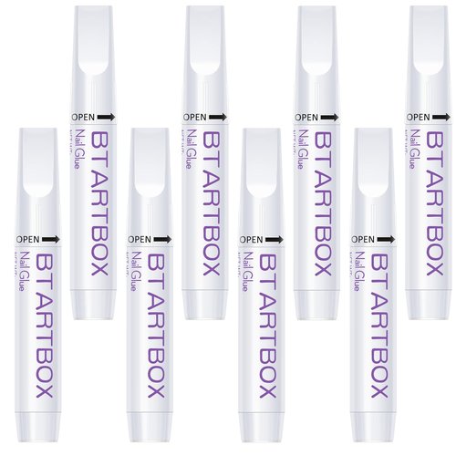 Nail Glue for Acrylic Nails - Nail Glue for Press On Nails, 8 Pcs BTArtbox Adhesive Super Bond for Fake Nails Tips Long Lasting, 0.07 oz