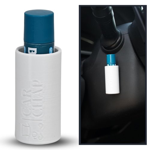 CarChap Lip Balm Holder - Original Mess-Free Car Lip Gloss Organizer | USA-Made, Patent Pending, White