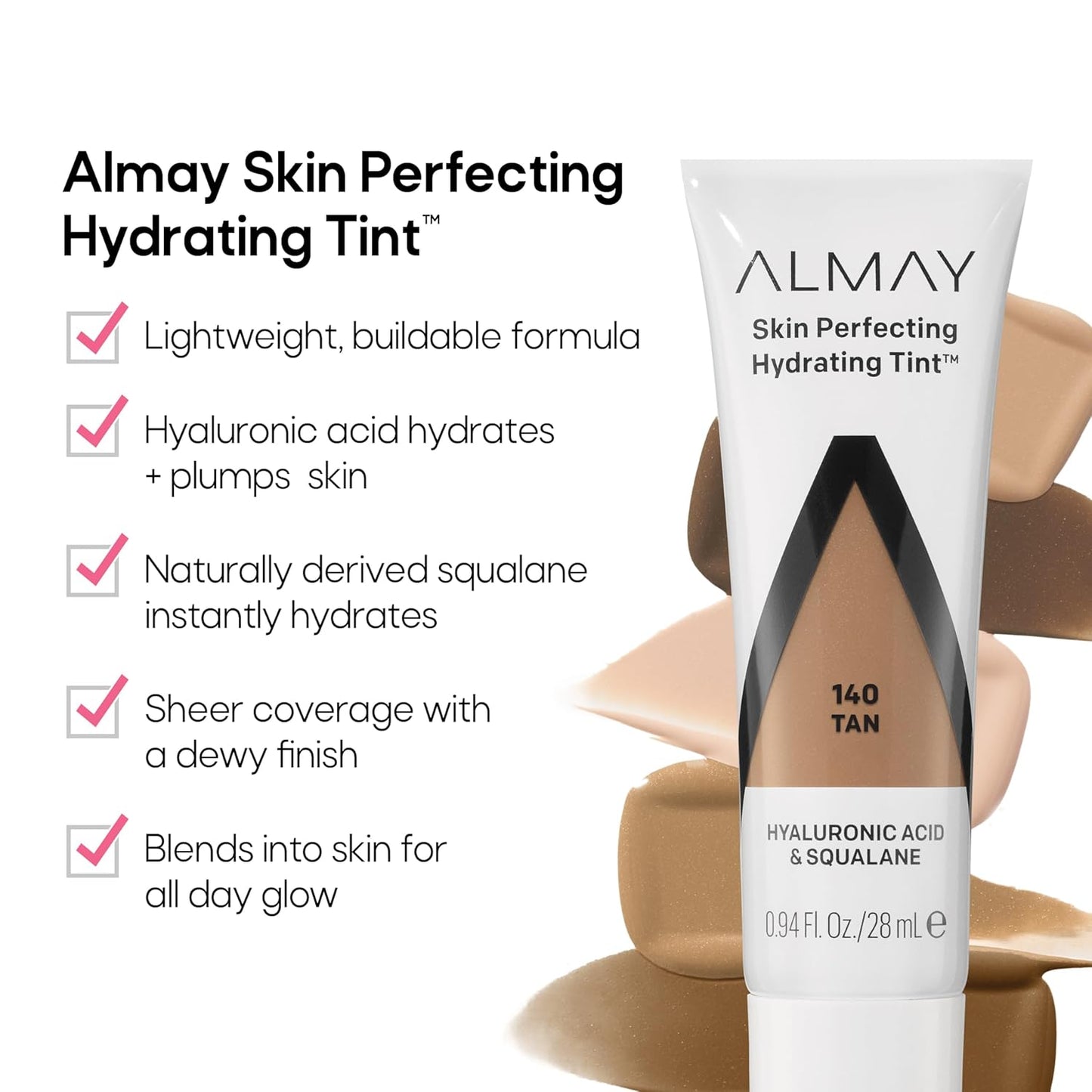 Almay Hydrating Liquid Foundation Tint - Lightweight, Naturally Dewy Finish, Hypoallergenic, 120 Beige, 0.94 fl oz