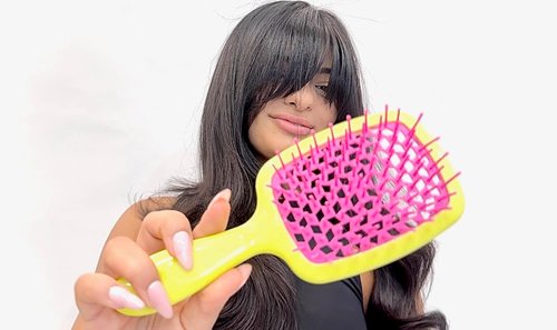 BOM BOM Detangling Hair Brush Kit - Lightweight Wet & Dry Vented Brush for All Hair Types | Pink, Blue, Yellow
