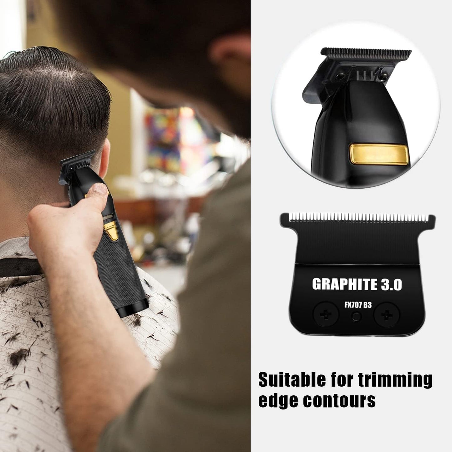 BaByliss PRO Replacement Trimmer Blade - Zero-Gapped Design for FX787 & FX726 | 7 Black-002