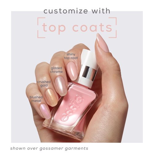 essie Gel Couture Gel-like Nail Polish, Vegan, Metallic Glaze Top Coat Nail Polish, Blushed Metal, 0.46 fl oz