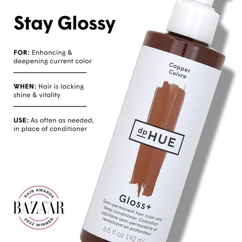dpHUE Gloss+ Copper - Revitalize Fading Hair Color - 8-12 Applications - Lasts Up to 8 Washes