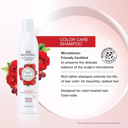 Biotera Color Care Shampoo - Extend & Maintain Color-Treated Hair | Vegan, Paraben-Free, Microbiome Friendly