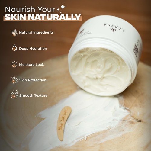 AZMERA Handcrafted Whipped Shea Body Butter – Refreshing Mint & Eucalyptus Scented Moisturizer for Dry, Sensitive Skin, Argan Oil & Vitamin E – Vegan, Non-Greasy Skincare – 8.82 oz