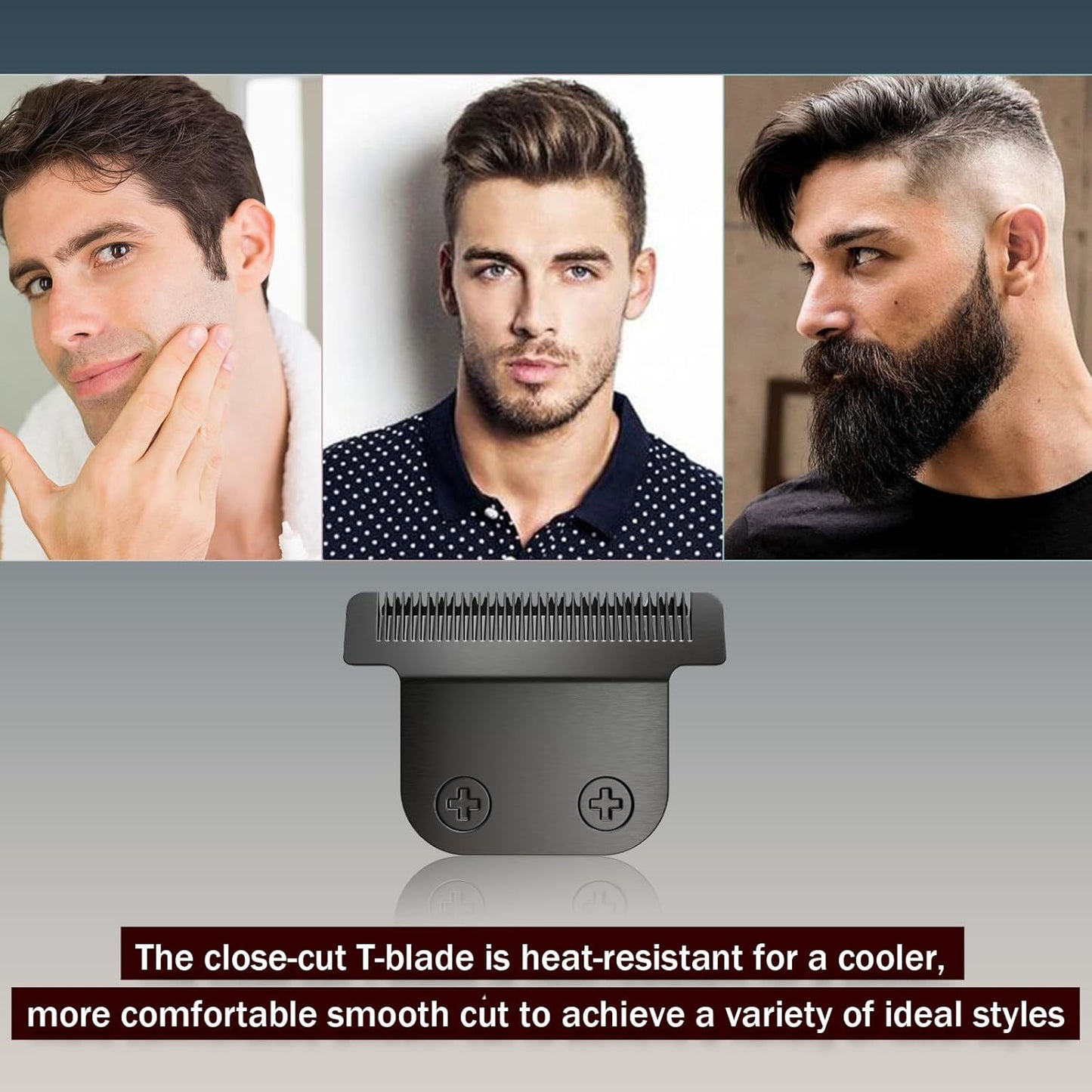 Wahl 40mm Replacement Detachable Stainless Steel T Blade - Compatible with Lithium Ion Trimmers | Black 2 Pack