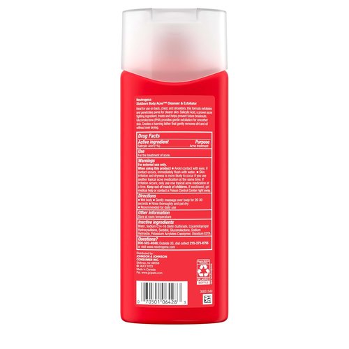Neutrogena Salicylic Acid Body Wash - Exfoliating Acne Treatment for Chest & Shoulders | 8.5 Fl Oz