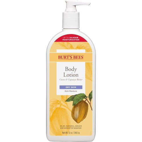 Burts Bees Body Lotion - Nourishing Butter for Dry Skin with Cocoa & Cupuaçu | 12 Oz