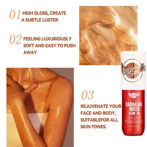 Body Glow Oil for Face & Body - 90ML Shimmering Highlighter Liquid