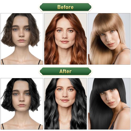 OUKEYA Black Hair Dye Shampoo 4 In 1, Hair Color Shampoo for Gray Hair Coverage for Women & Men, Instant Natural Herbal Ingredients Color, Professional Salon-Level Treatments